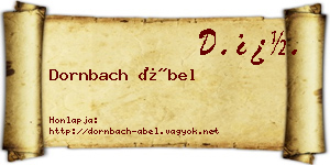 Dornbach Ábel névjegykártya